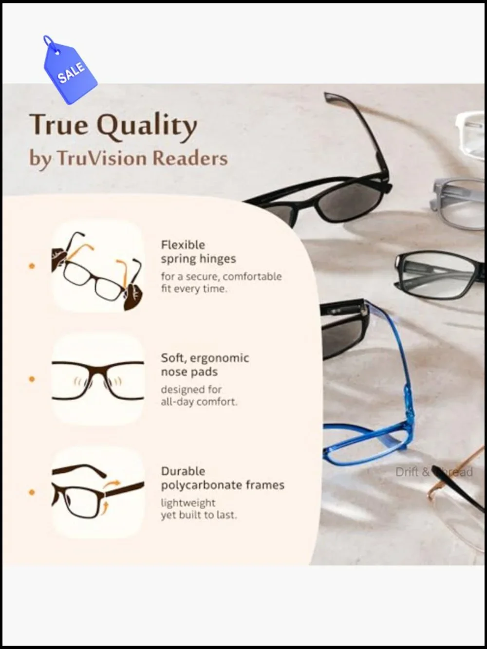 Unisex Reading Glasses Resin Frame Acrylic Lens 4 Pack